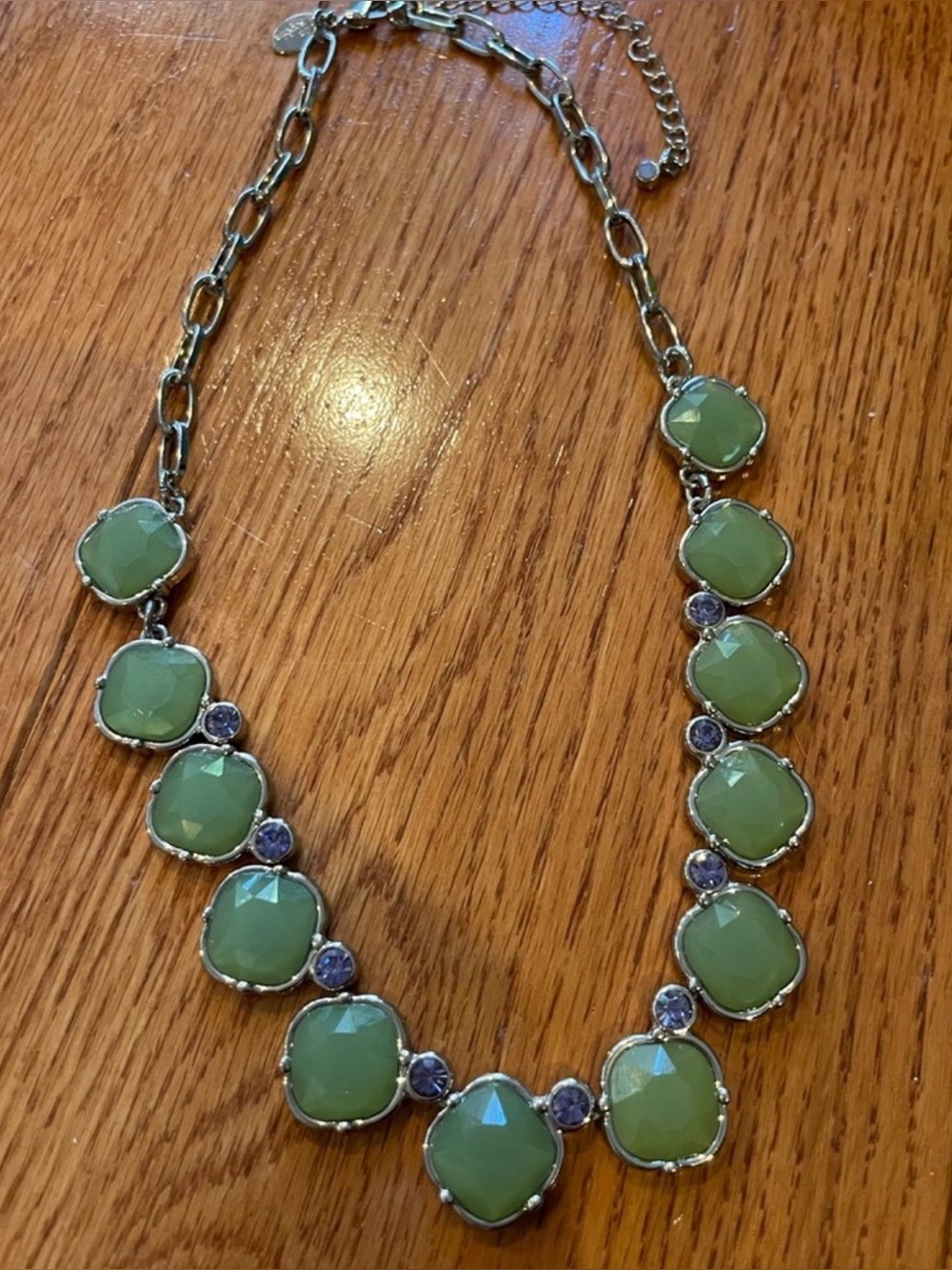 Lia Sophia Thea Green Purple Crystal Statement Necklace